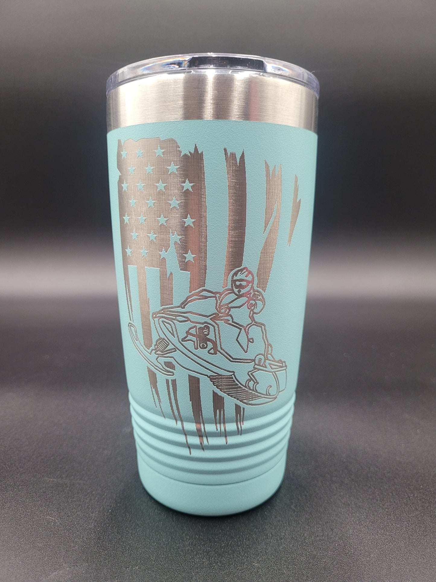 20oz Flag/Snowmobile Tumbler