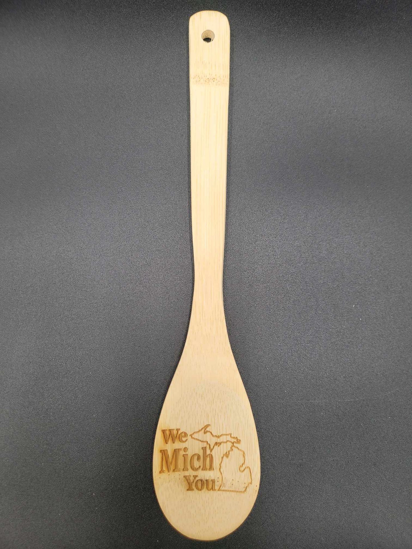 "We Mich You" Bamboo Spoon